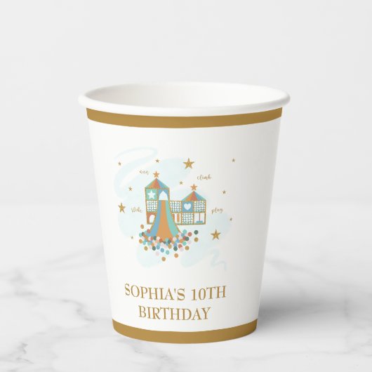 Gobelets En Papier Fête d'aventure en terrain de jeu (Recto)