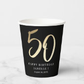 Gobelets En Papier Fête de 50e anniversaire minimal moderne (Recto)