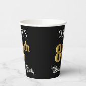 Gobelets En Papier Fête de 88e anniversaire — Script fantaisie, Faux (Gauche)