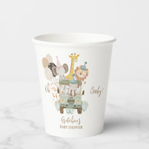 Gobelets En Papier Fête de Baby Shower Bohème Safari Jungle