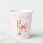 Gobelets En Papier Fête de Bachelorette Arc Rose Coquette  (Recto)