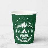 Gobelets En Papier Fête de Bachelorette Camping Vert (Verso)
