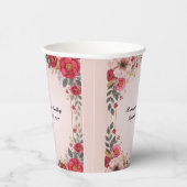 Gobelets En Papier Fête de Bachelorette de Shower de Mariage Rose Flo (Droite)