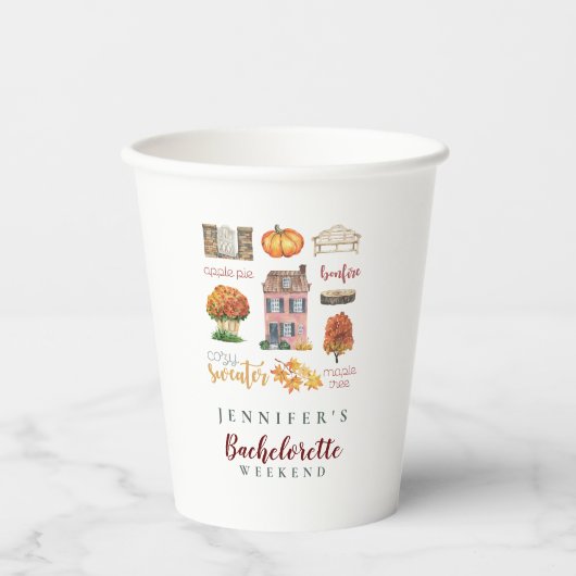 Gobelets En Papier Fête de Bachelorette Rustique Automne Ambiance Aut (Recto)