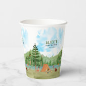 Gobelets En Papier Fête de Bébé Aventure de Camping en Forêt (Verso)