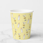 Gobelets En Papier Fête de Bébé Bow Martini Biberons Jaune Doré (Verso)