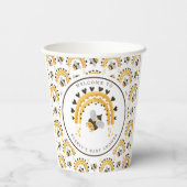 Gobelets En Papier Fête de Bébé Thème Abeille Bourdon Arc-en-Ciel Mod (Verso)