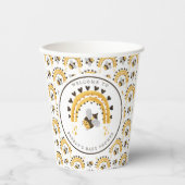 Gobelets En Papier Fête de Bébé Thème Abeille Bourdon Arc-en-Ciel Mod (Recto)