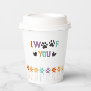 Gobelets En Papier Fête de bienvenue chien pattes mignonnes