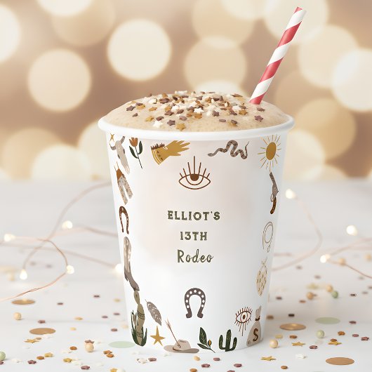 Gobelets En Papier Fête de cow-boy du rodéo Wild West