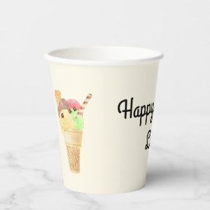 Gobelets En Papier Fête de crème glacée Coupes de papier personnalisé