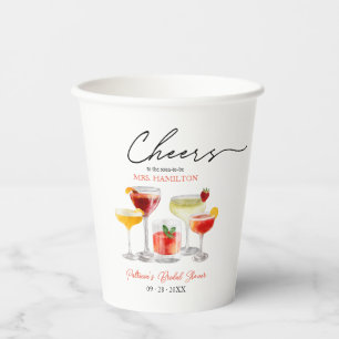 Gobelets En Papier Fête de douche de mariée au cocktail mignon