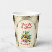 Gobelets En Papier Fête de fiançailles aux fruits frais rustiques dir (Verso)