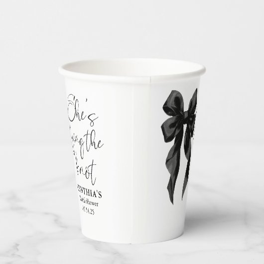 Gobelets En Papier Fête de Fiançailles Black Bow Elle se marie (Droite)
