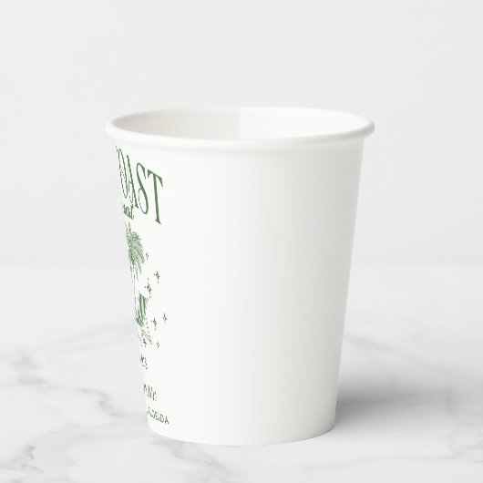 Gobelets En Papier Fête de Fiançailles Côtière Moderne Cocktail Vert (Gauche)