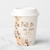 Gobelets En Papier Fête de Fiançailles de l'Amour d'Automne Citrouill (Verso)