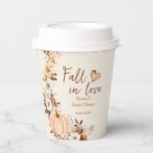 Gobelets En Papier Fête de Fiançailles de l'Amour d'Automne Citrouill (Recto)