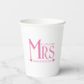 Gobelets En Papier Fête de fiançailles de Mme Future Rose Fête de dou (Verso)