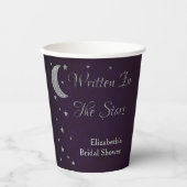 Gobelets En Papier Fête de Fiançailles Écrit Dans Les Étoiles (Recto)