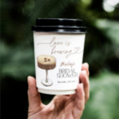 Gobelets En Papier Fête de Fiançailles Espresso Martini L'Amour Est D