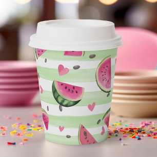 Gobelets En Papier Fête de fruits d'été Pink Watermelon