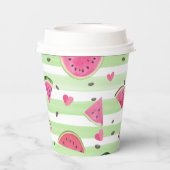 Gobelets En Papier Fête de fruits d'été Pink Watermelon (Verso)