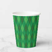 Gobelets En Papier Fête de golf vert argyle (Verso)