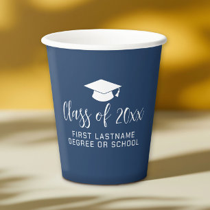 Gobelets En Papier Fête de graduation Classe de diplôme Nom de la cas
