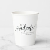 Gobelets En Papier Fête de graduation de script manuscrit moderne (Verso)