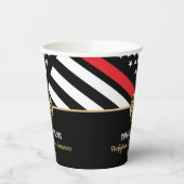 Gobelets En Papier Fête de graduation des pompiers Drapeau mince de l (Gauche)