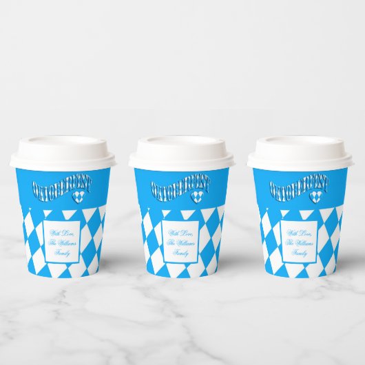 Gobelets En Papier Fête de la bière allemande Nom personnalisé Oktobe (Multi)