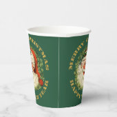 Gobelets En Papier Fête de la couronne rétro Santa Claus (Droite)