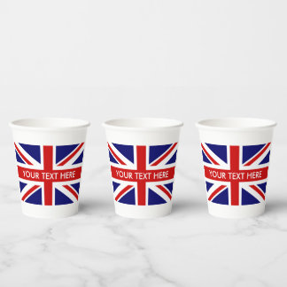 Gobelets En Papier Fête de la fierté anglaise de British Union Jack