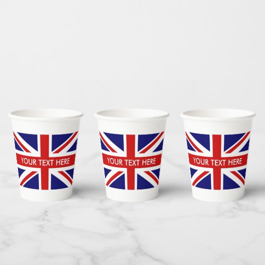 Gobelets En Papier Fête de la fierté anglaise de British Union Jack (Multi)