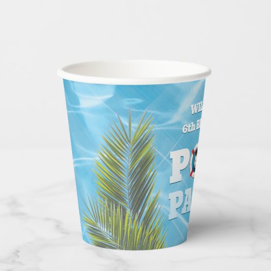 Gobelets En Papier Fête de la piscine pour enfants - fête d'anniversa (Recto)