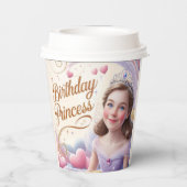 Gobelets En Papier Fête de la princesse Joyeux anniversaire (Verso)