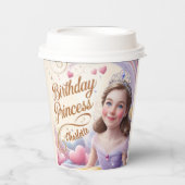 Gobelets En Papier Fête de la princesse Joyeux anniversaire (Recto)