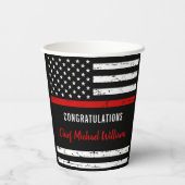 Gobelets En Papier Fête de la retraite des pompiers rustiques (Verso)