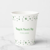 Gobelets En Papier Fête de la Saint-Patrick avec bordure de trèfle (Recto)