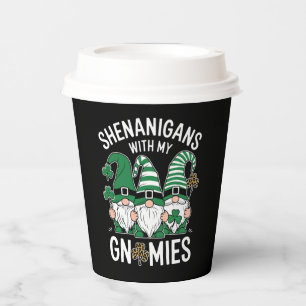 Gobelets En Papier Fête de la Saint-Patrick Gnomes Shamrock Chanceux