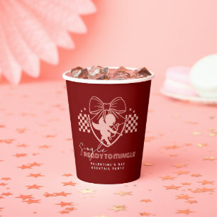 Gobelets En Papier Fête de la Saint-Valentin pour célibataires Red Cu