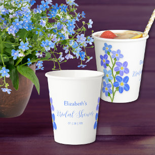 Gobelets En Papier Fête de mariage aux fleurs bleues et violettes For