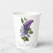 Gobelets En Papier Fête de mariage aux lilas violets (Verso)