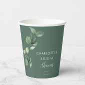 Gobelets En Papier Fête de mariage avec feuillage de eucalyptus (Recto)