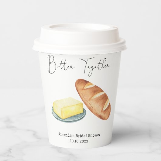 Gobelets En Papier Fête de mariage Beurre Ensemble  (Recto)