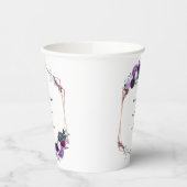 Gobelets En Papier Fête de mariage botanique fleuri violet (Gauche)