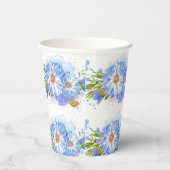 Gobelets En Papier Fête de mariage champêtre bleu (Droite)