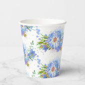 Gobelets En Papier Fête de mariage champêtre bleuets (Verso)