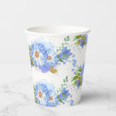 Gobelets En Papier Fête de mariage champêtre bleuets (Recto)