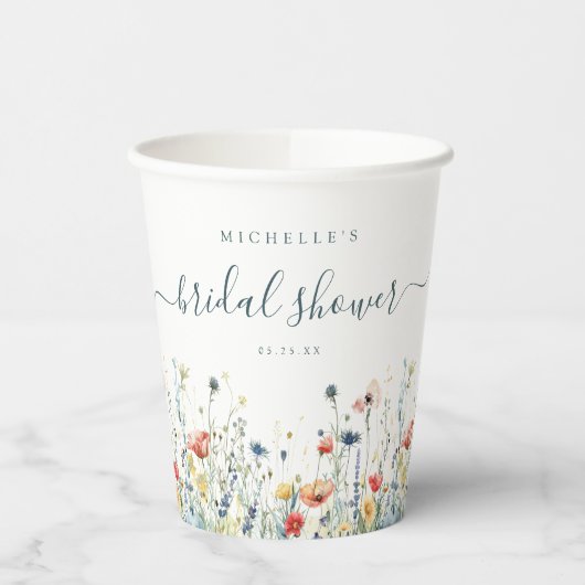 Gobelets En Papier Fête de mariage champêtre et colorée (Gauche)